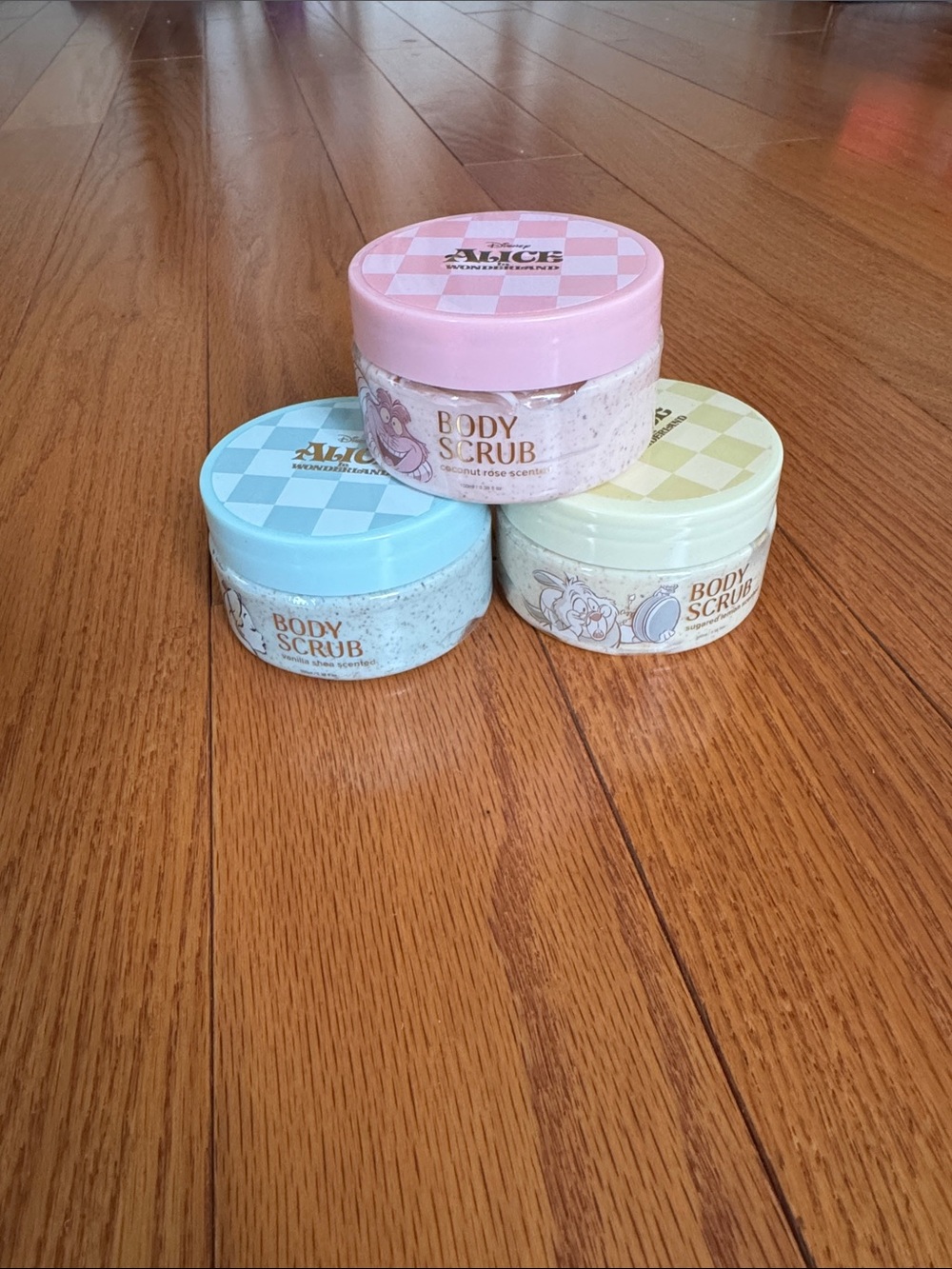 Disney Body Scrub Trio in Pink, Blue & Cream Jars